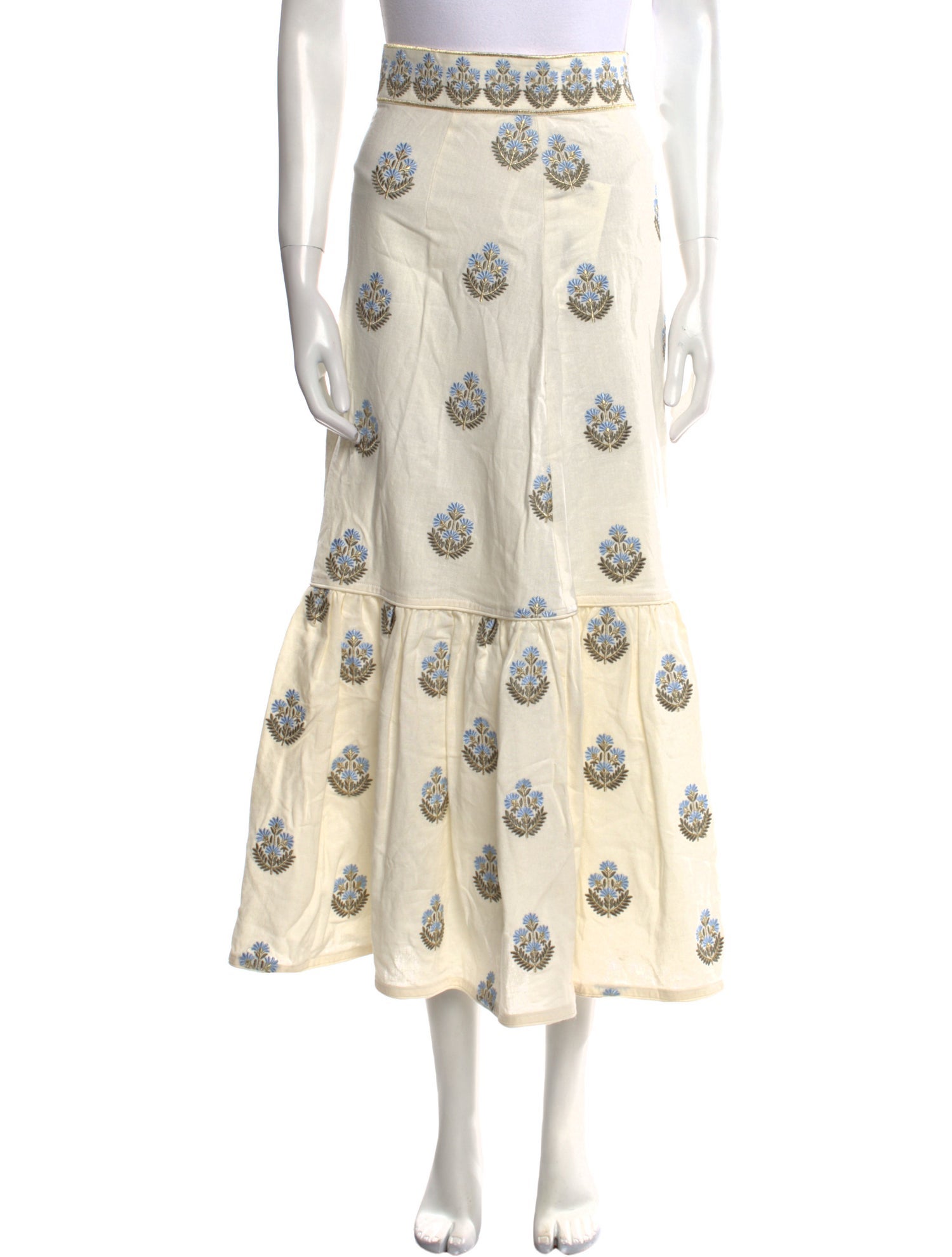 Rosewater House Linen Midi Length Skirt w/ Tags