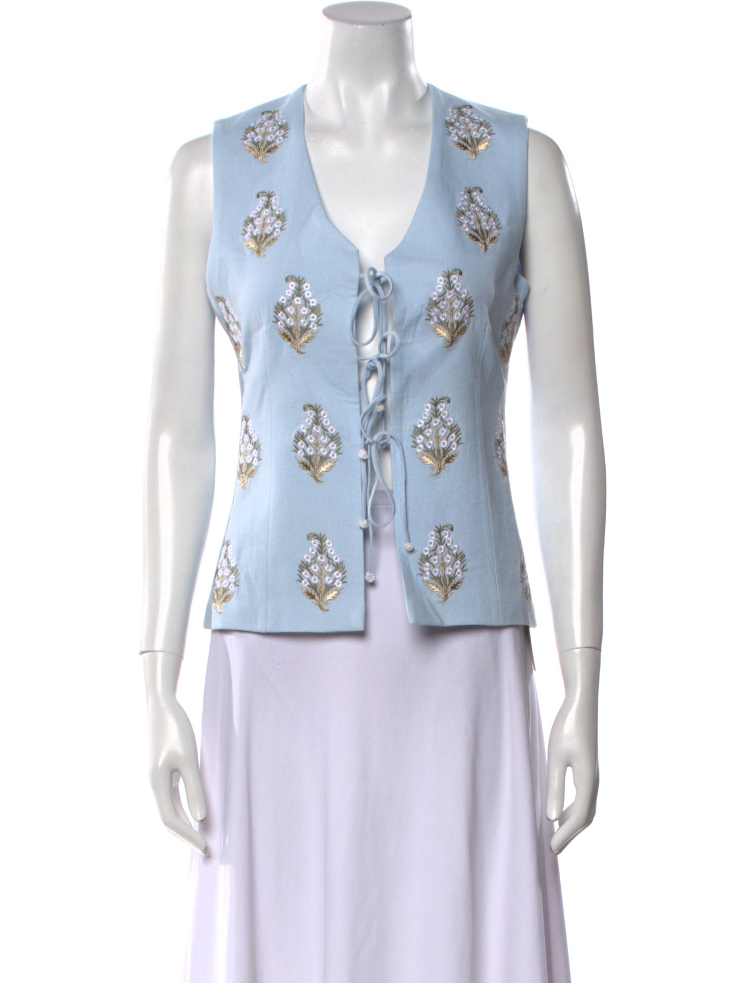 Rosewater House Linen Floral Print Top