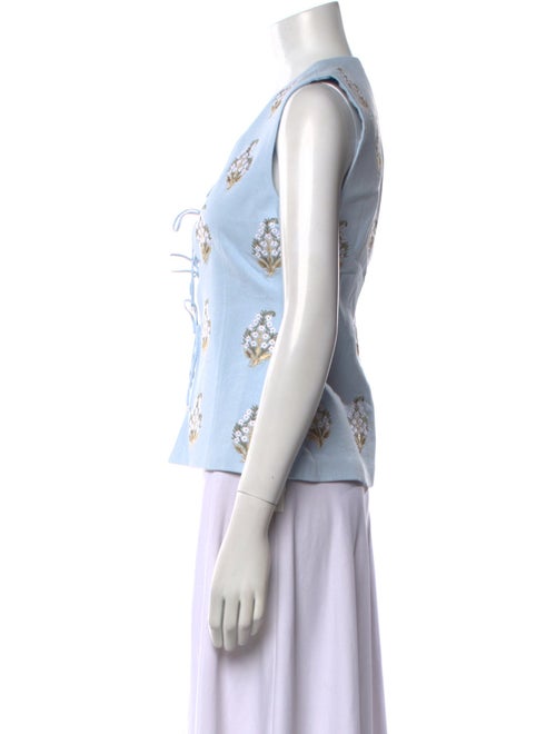 Rosewater House Linen Floral Print Top