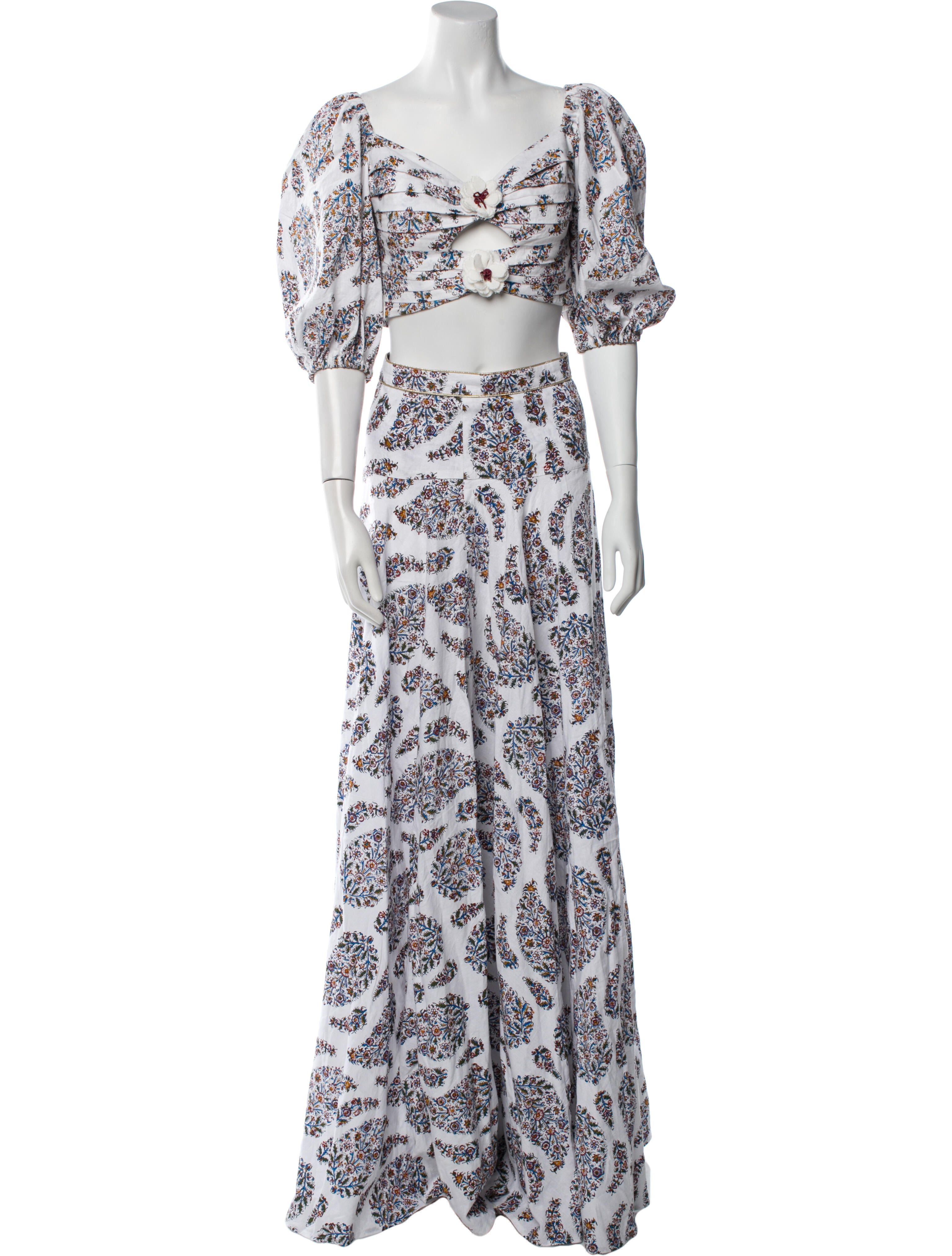 Rosewater House Linen Floral Print Skirt Set