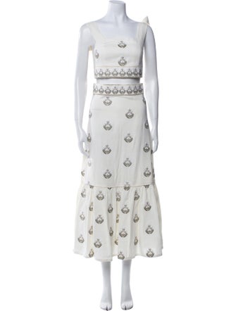 Rosewater House Linen Floral Print Skirt Set