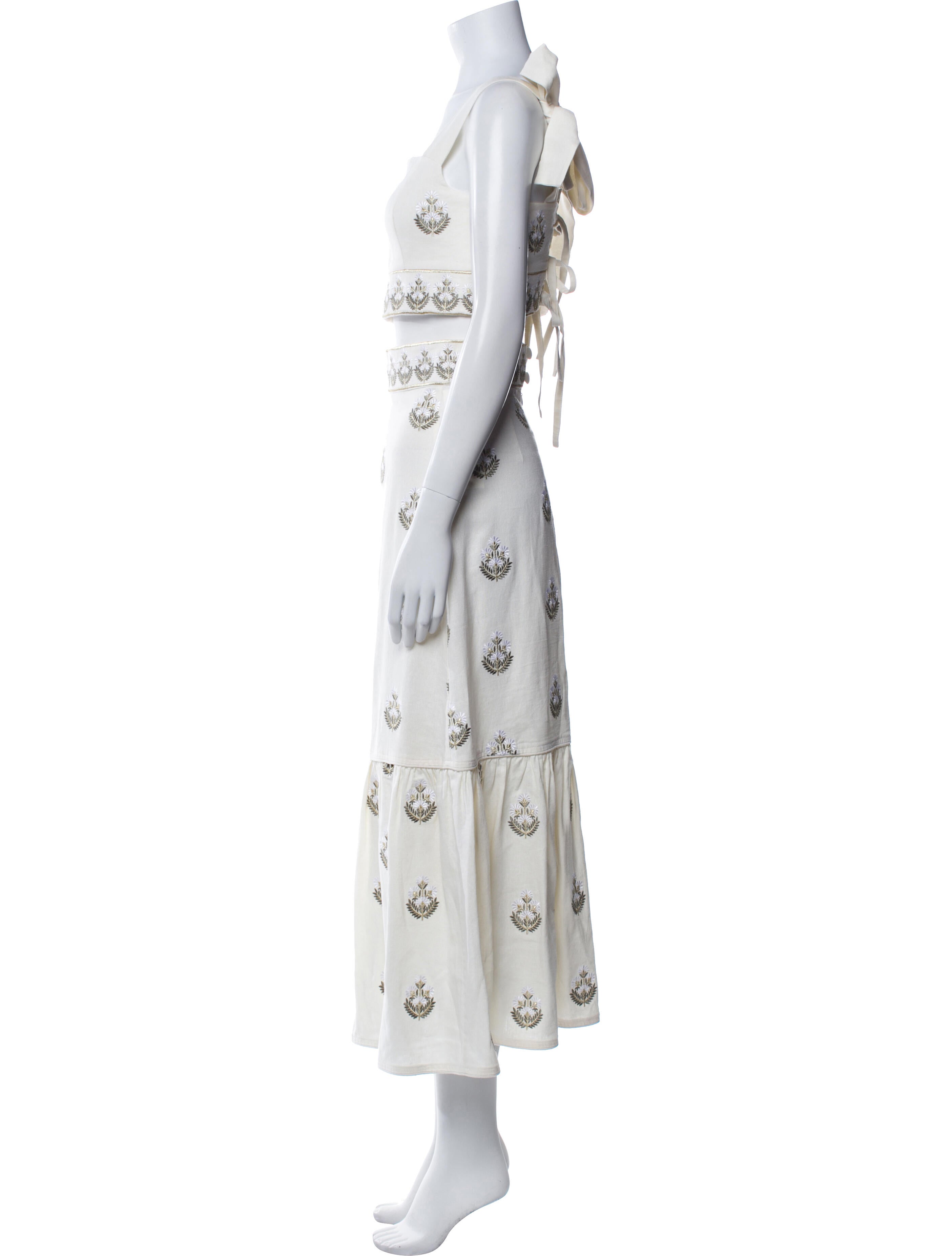 Rosewater House Linen Floral Print Skirt Set