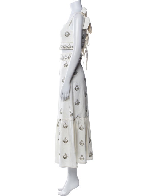 Rosewater House Linen Floral Print Skirt Set