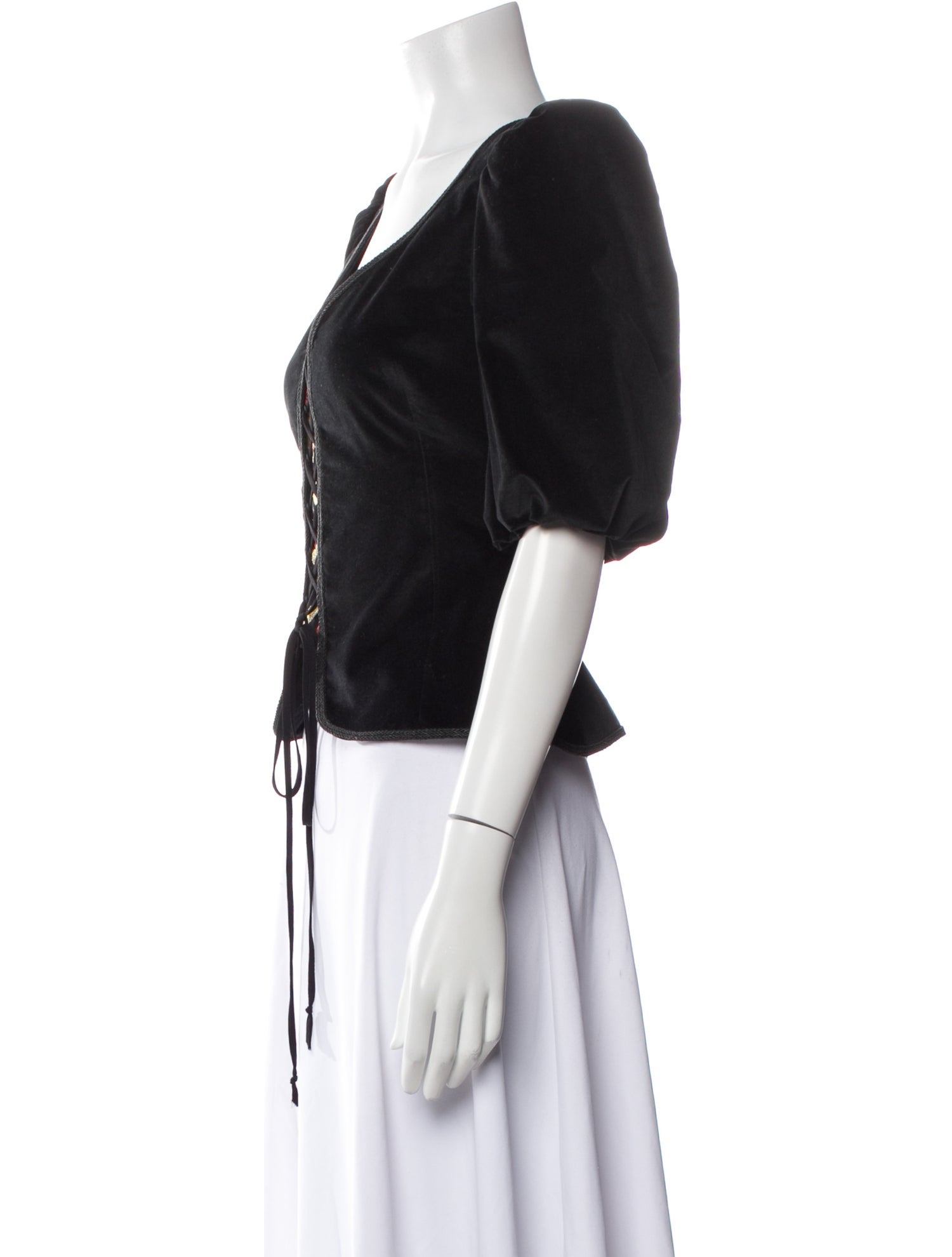 Rosewater House V-Neck Three-Quarter Sleeve Crop Top