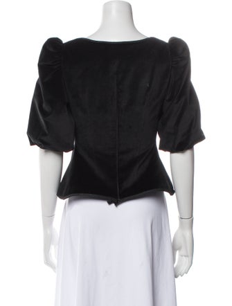 Rosewater House V-Neck Three-Quarter Sleeve Crop Top