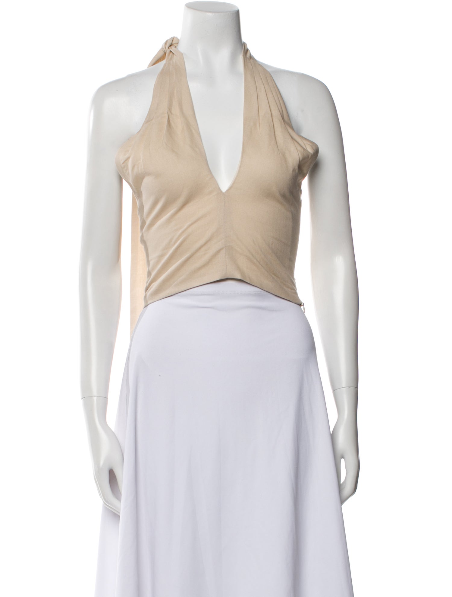 Rosewater House Linen V-Neck Crop Top