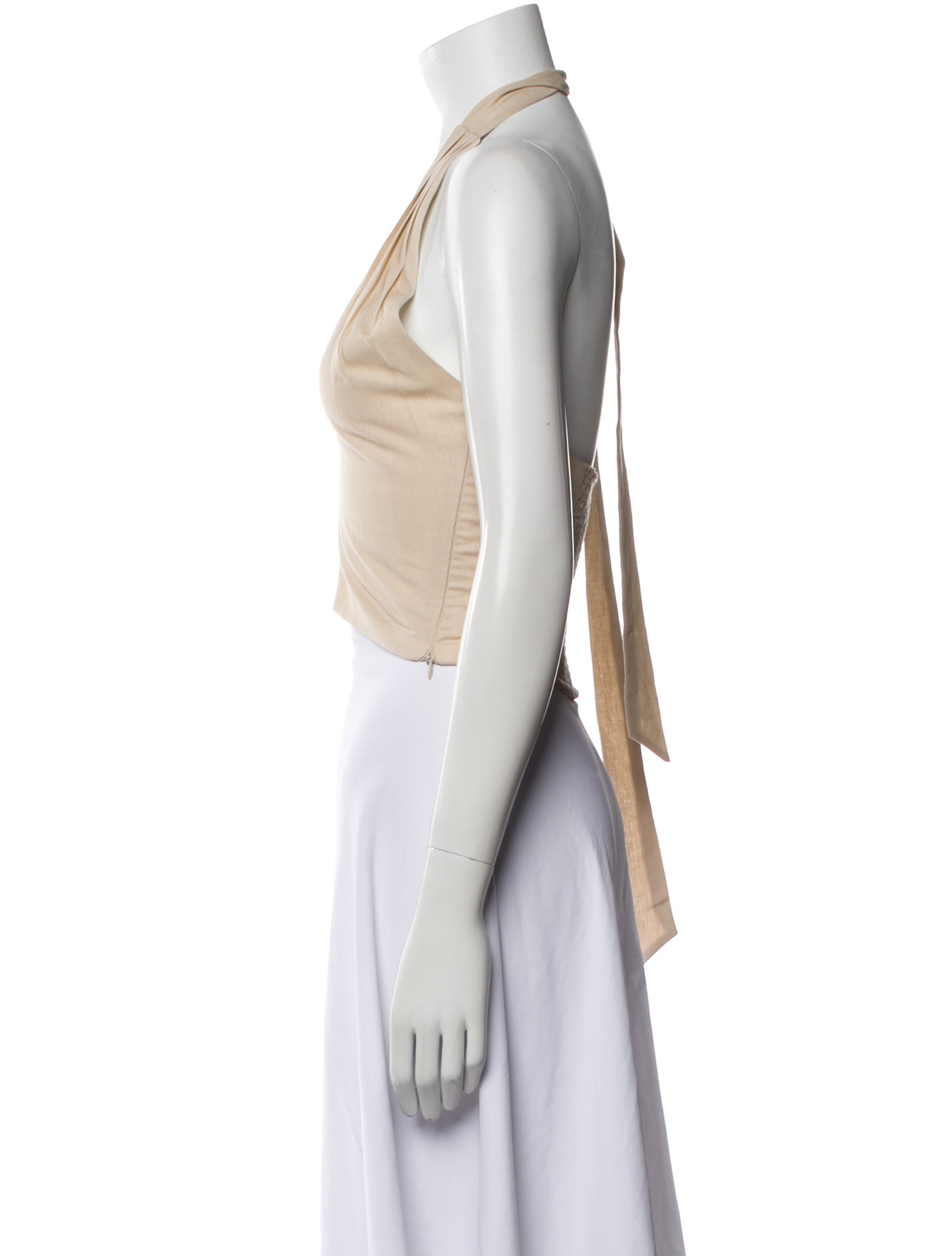 Rosewater House Linen V-Neck Crop Top