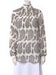 Rosewater House Paisley Print Mock Neck Blouse