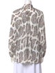 Rosewater House Paisley Print Mock Neck Blouse