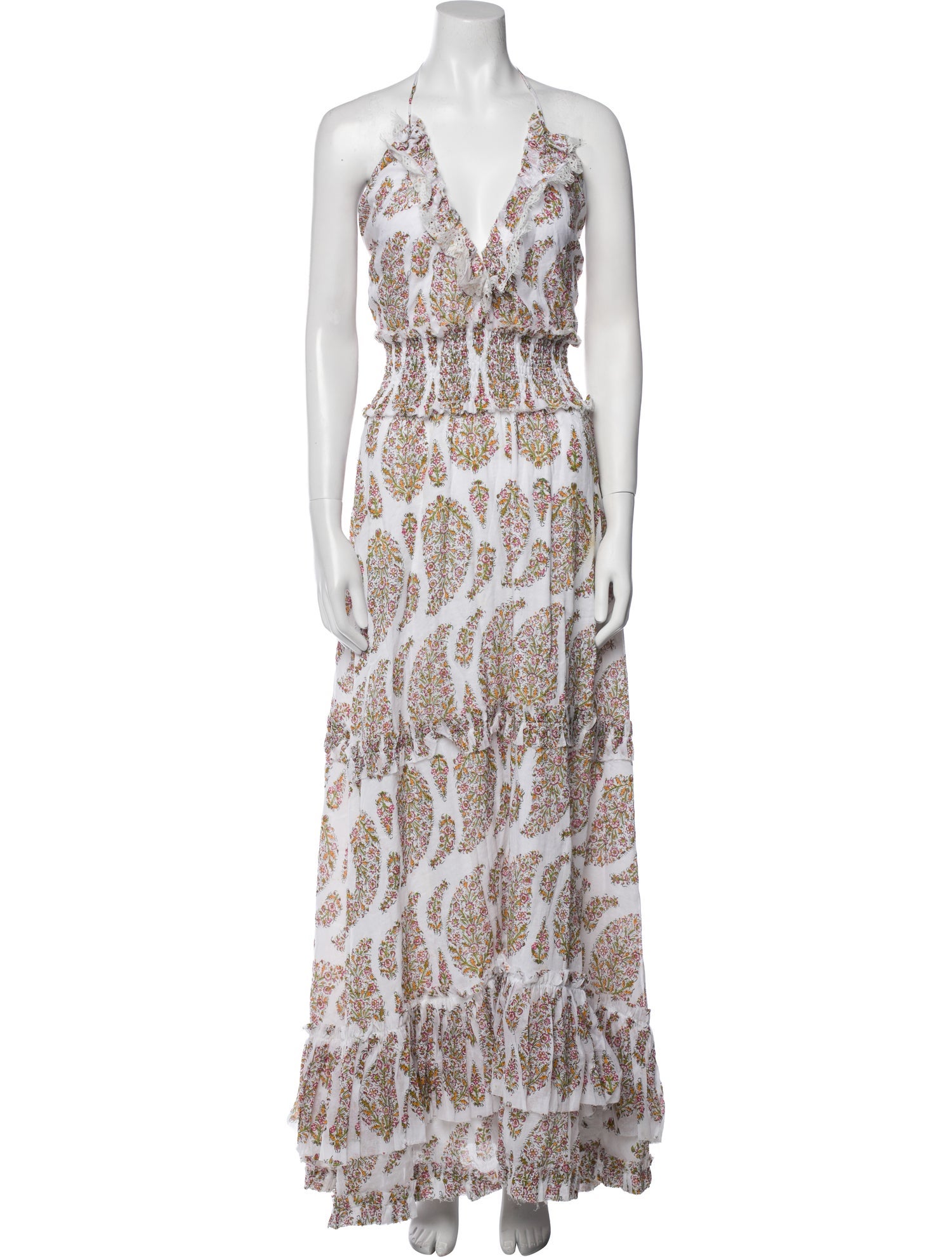 Rosewater House Paisley Print Long Dress
