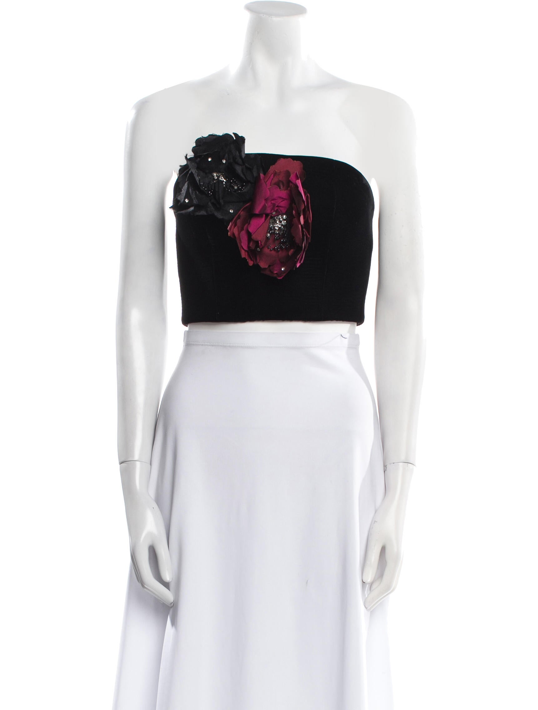 Rosewater House Silk Strapless Crop Top w/ Tags