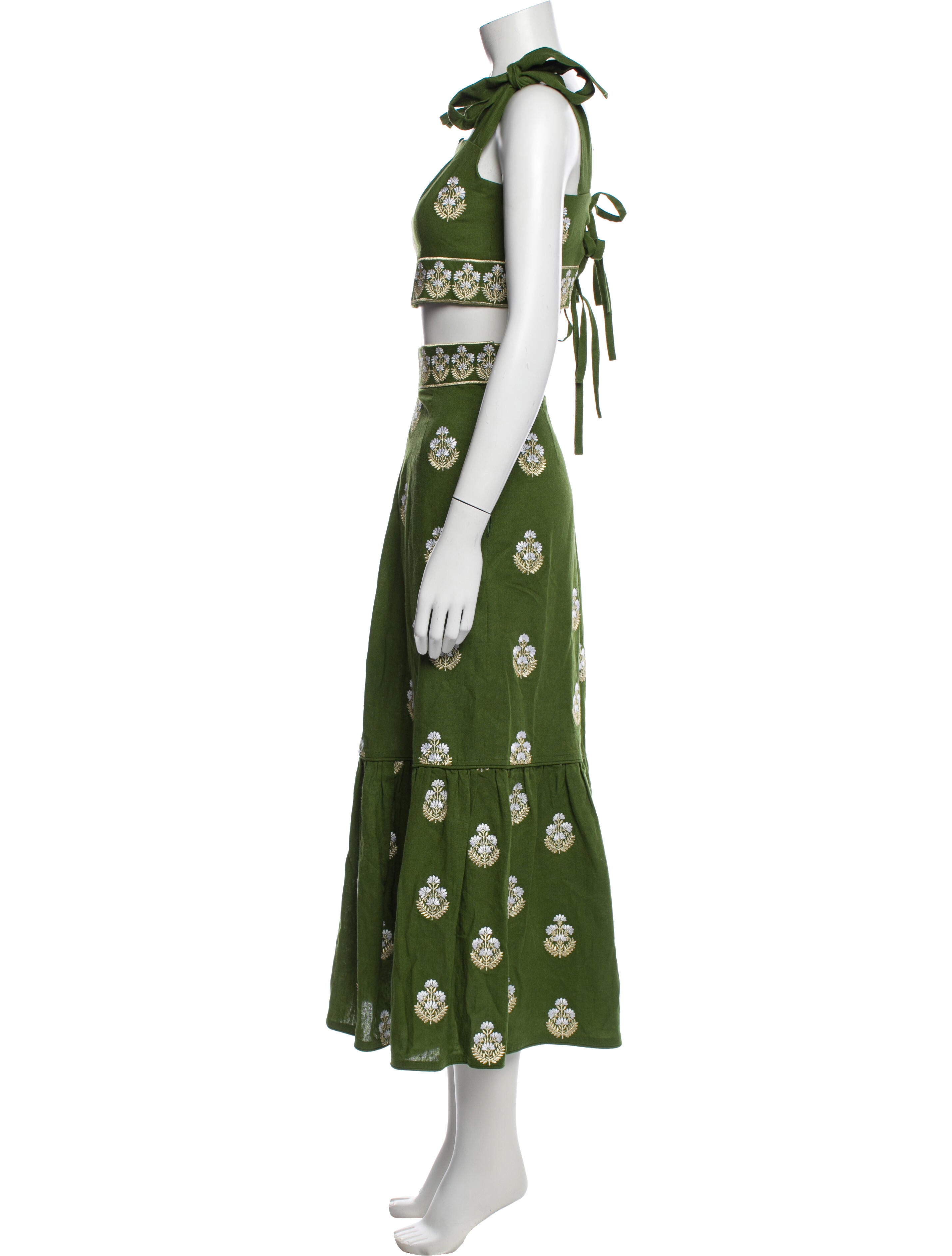Rosewater House Linen Floral Print Skirt Set