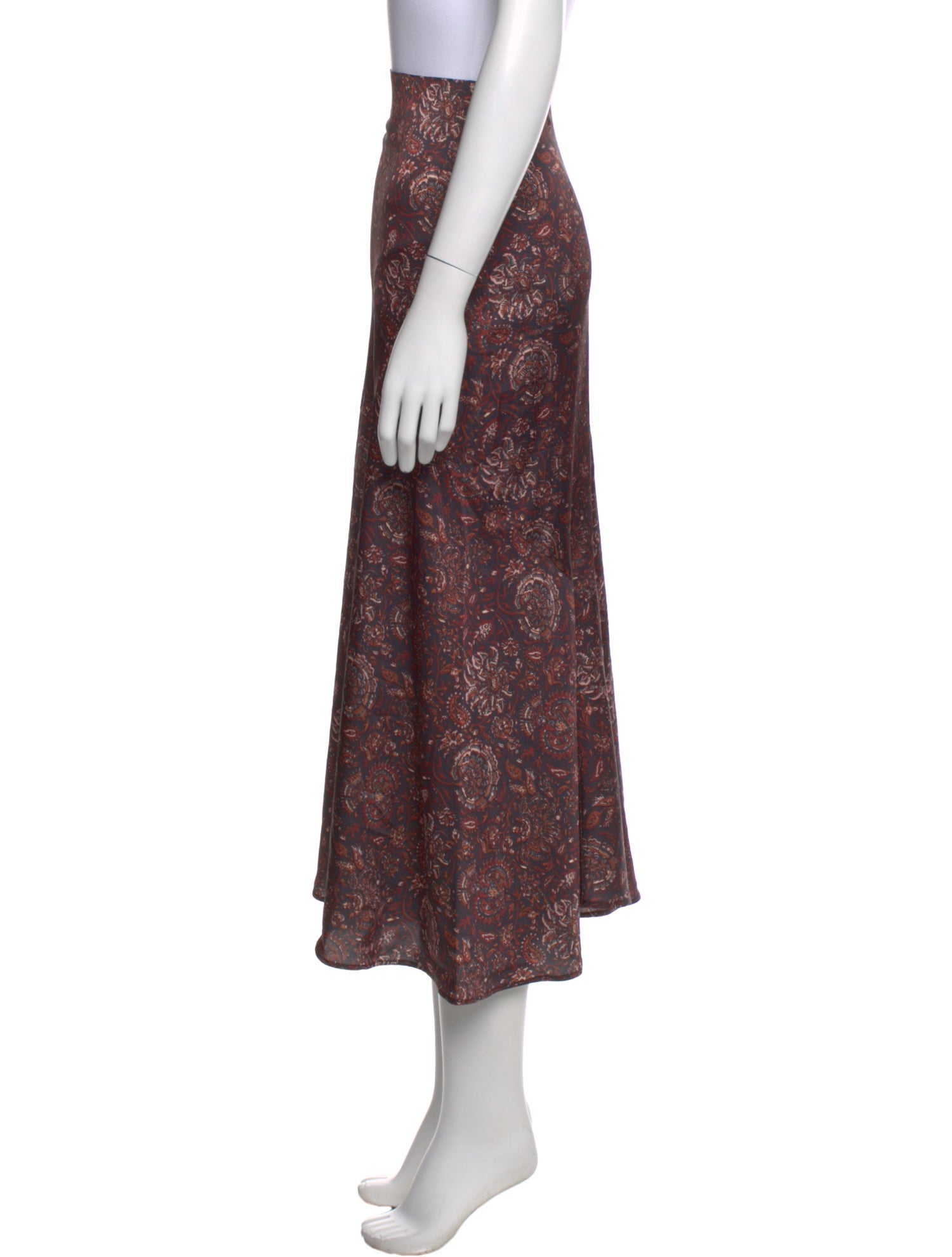 Rosewater House Floral Print Midi Length Skirt