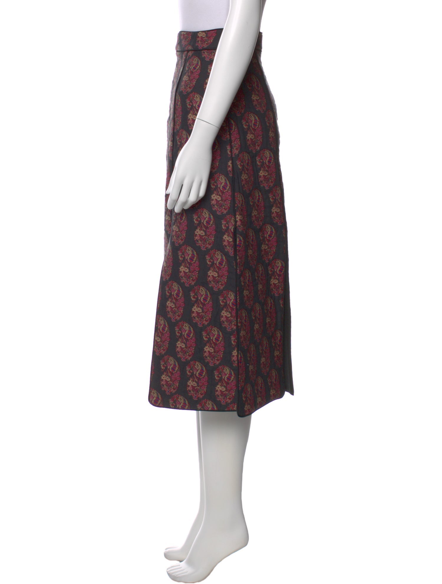 Rosewater House Paisley Print Midi Length Skirt