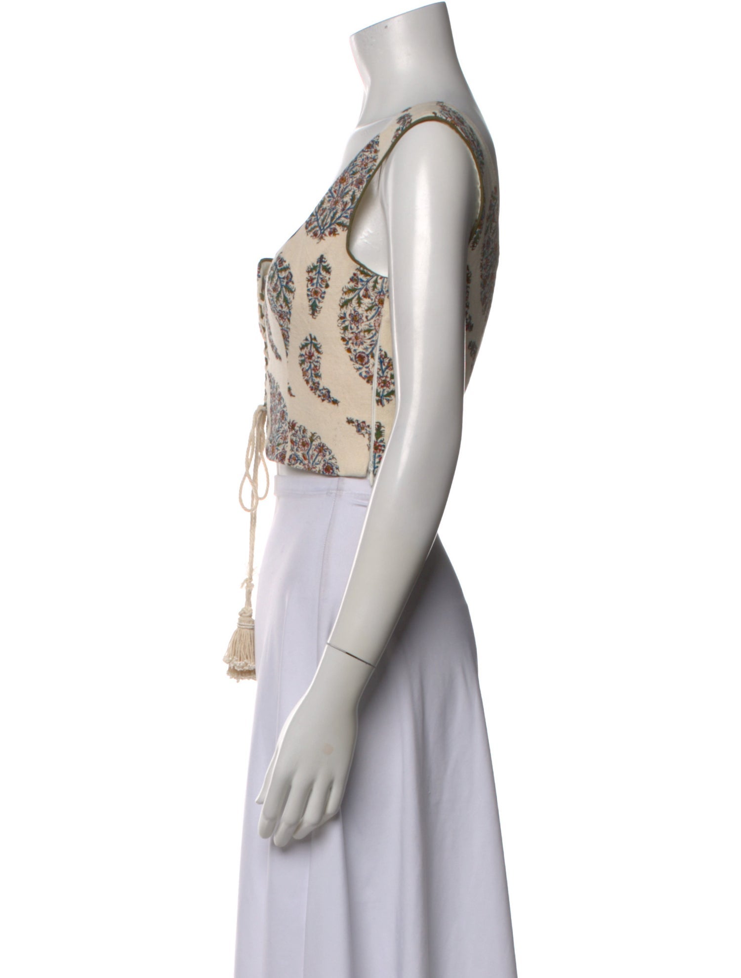 Rosewater House Floral Print Square Neckline Crop Top