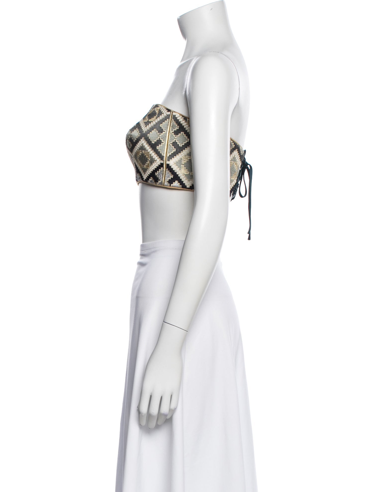 Rosewater House Linen Patterned Crop Top