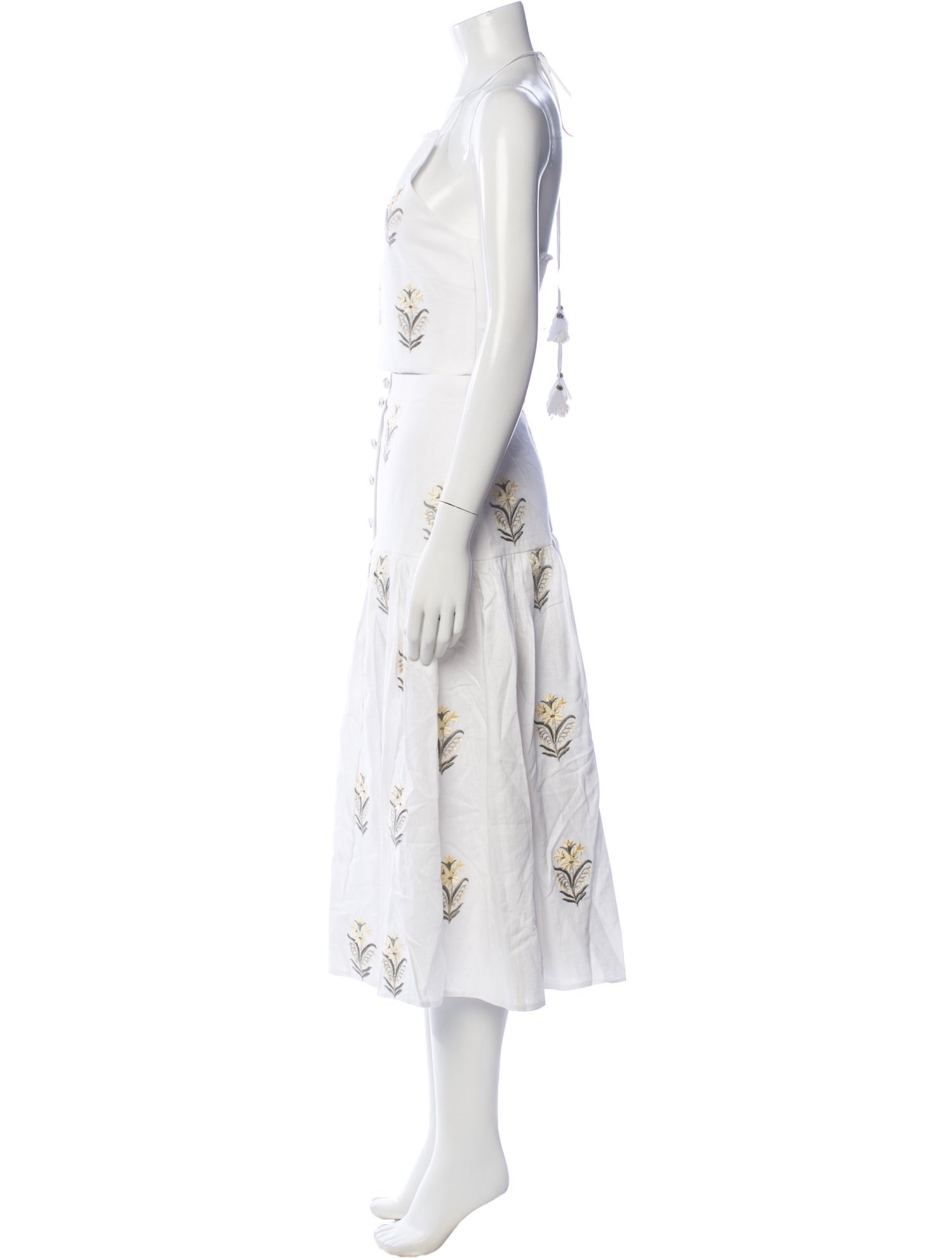 Rosewater House Linen Floral Print Skirt Set w/ Tags