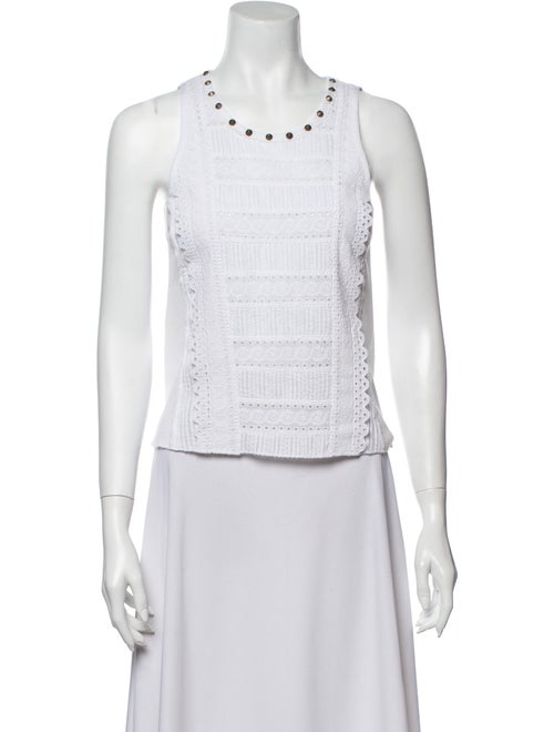 R13 Scoop Neck Sleeveless Blouse White