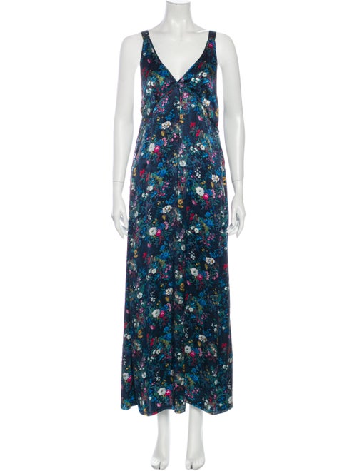 R13 Silk Long Dress Blue
