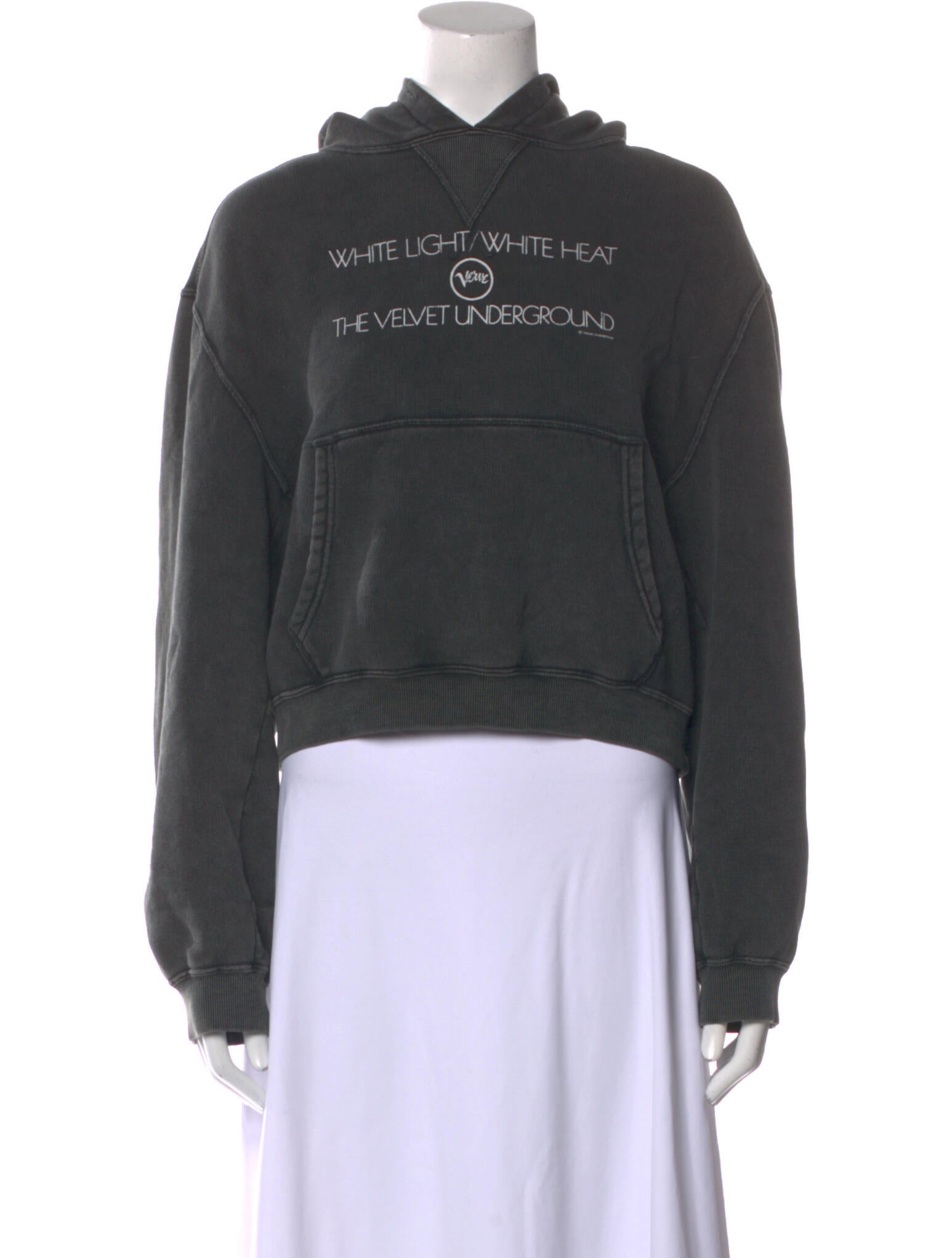 R13 Graphic Print Crew Neck Sweatshirt - Grey Tops, Clothing