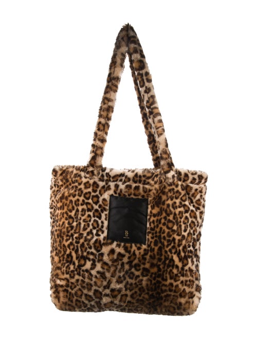 R13 Leopard Print Faux Fur Tote