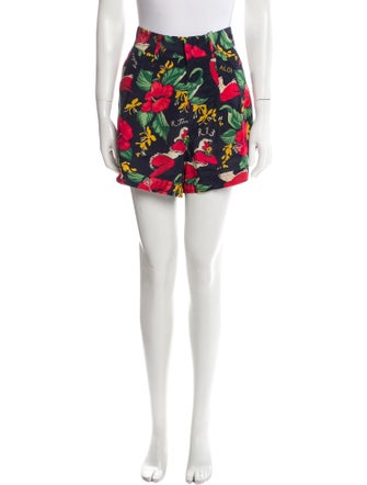 R13 Floral Print Mini Shorts