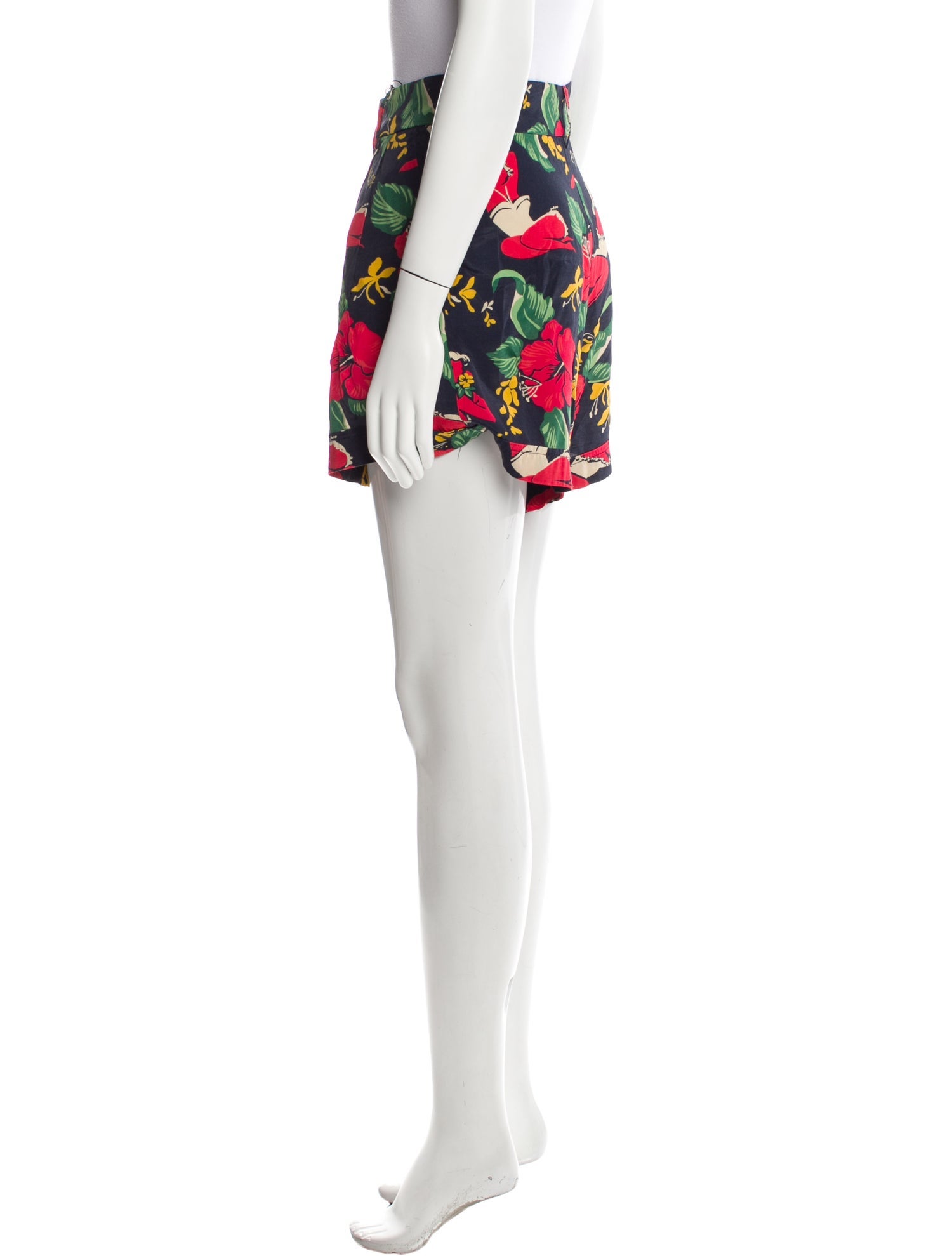 R13 Floral Print Mini Shorts