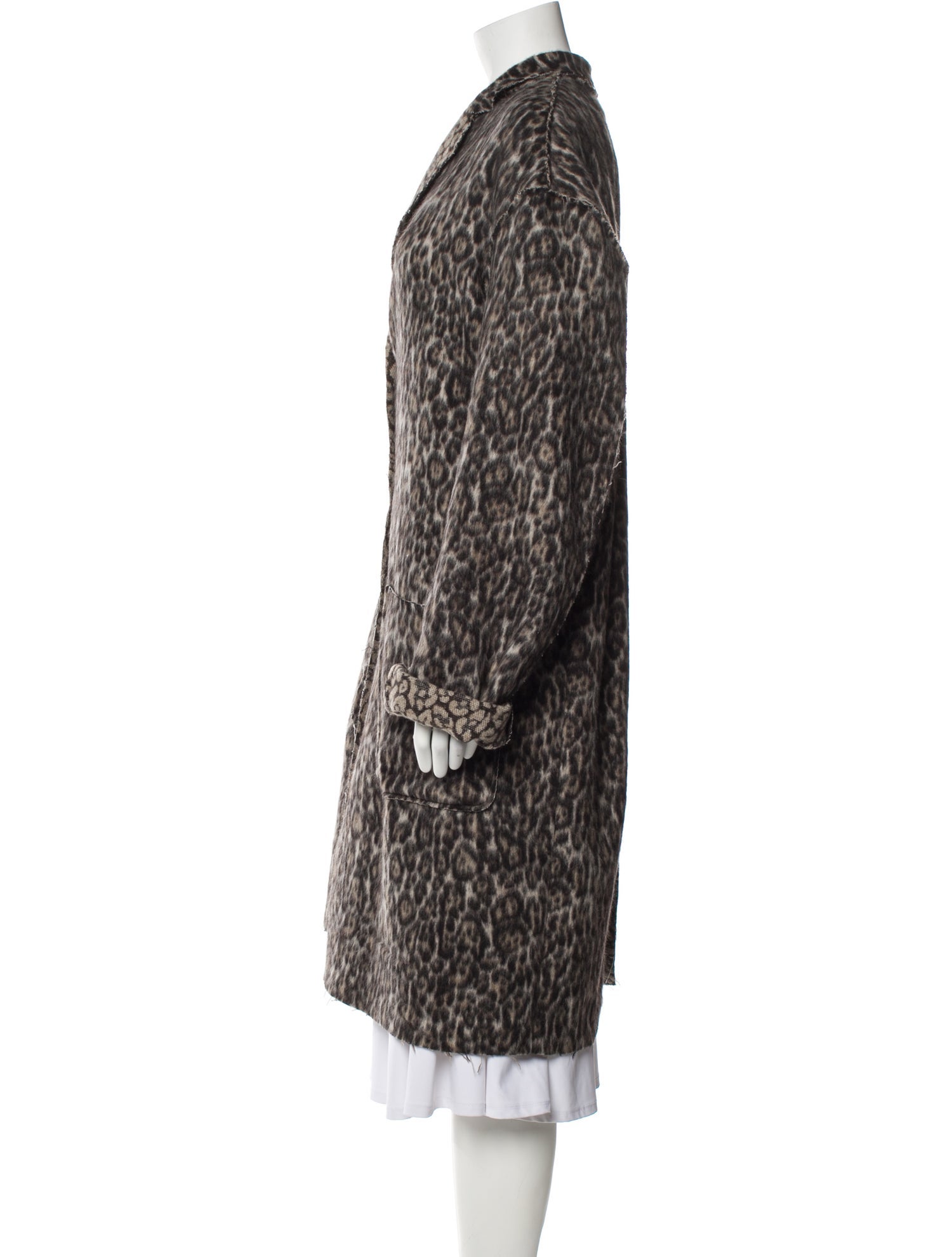 R13 Animal Print Faux Fur Coat