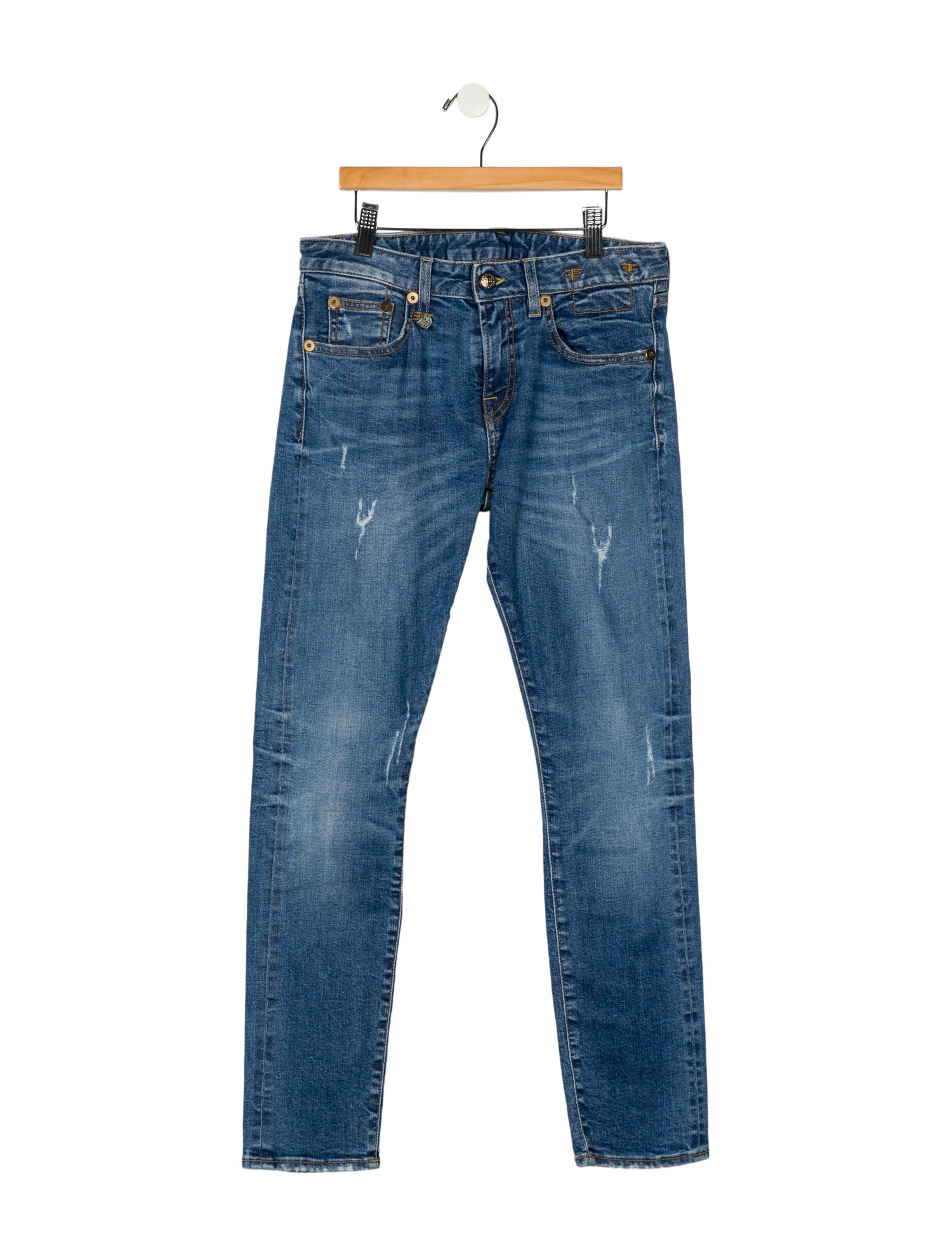 R13 Mid-Rise Straight Leg Jeans