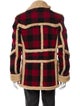 R13 Wool Plaid Print Peacoat