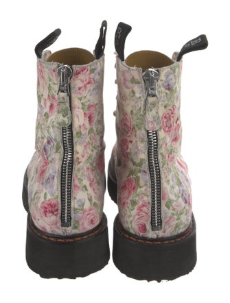 R13 Canvas Floral Print Combat Boots