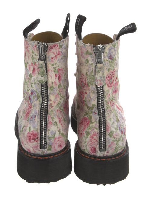 R13 Canvas Floral Print Combat Boots
