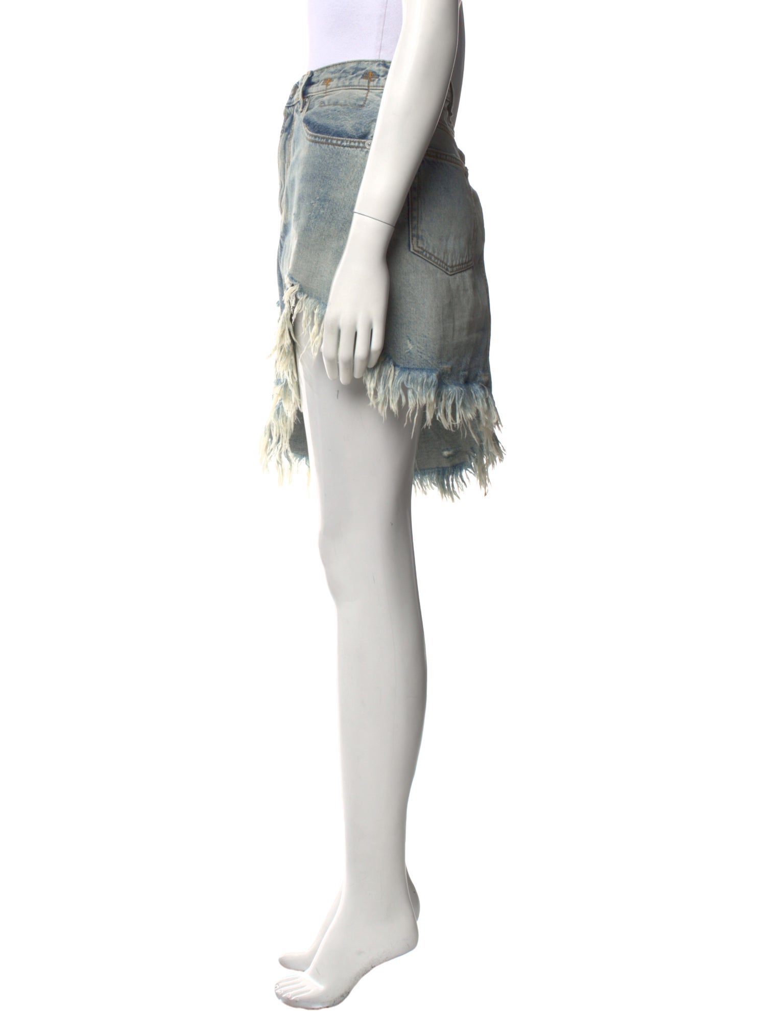 R13 Distressed Accents Knee-Length Skirt