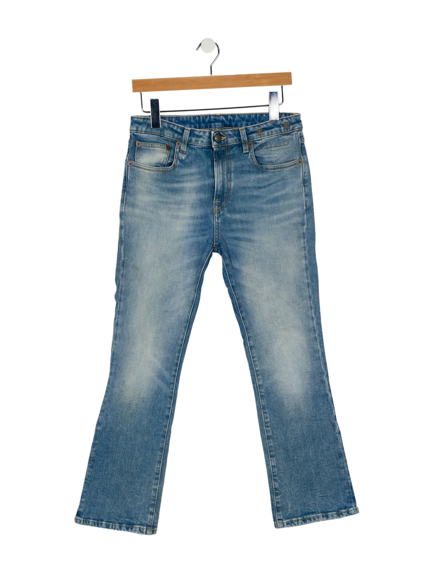 R13 Mid-Rise Straight Leg Jeans