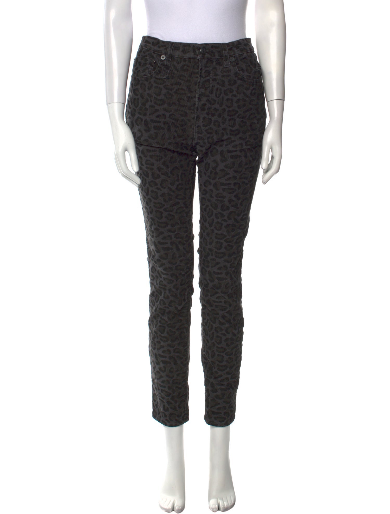 R13 Animal Print Skinny Leg Pants