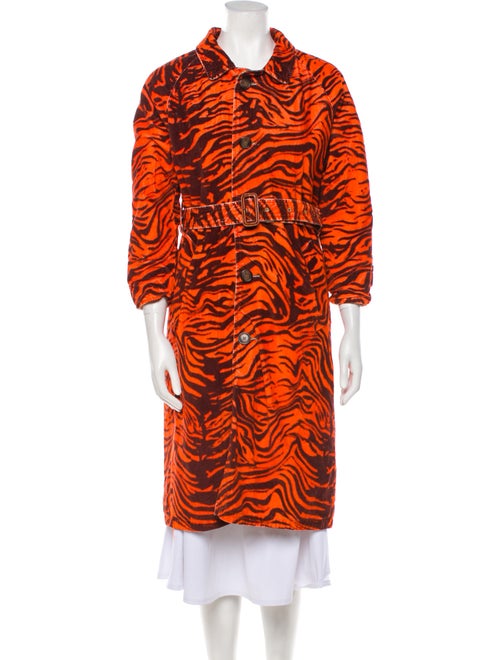 R13 Animal Print Trench Coat