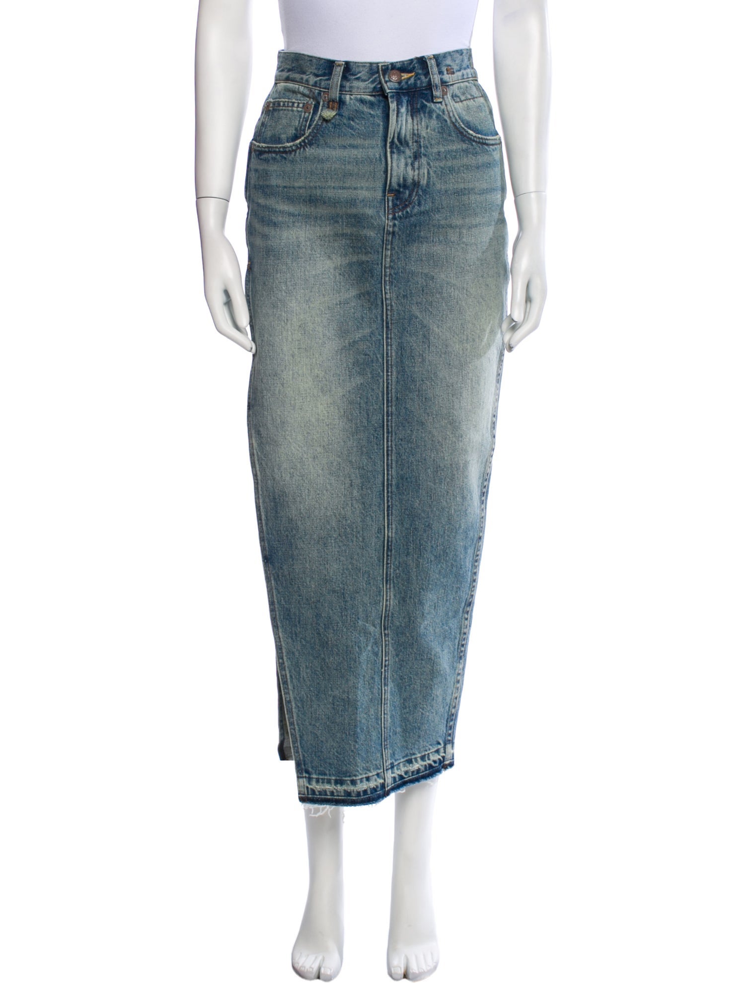 R13 Distressed Accents Midi Length Skirt w/ Tags