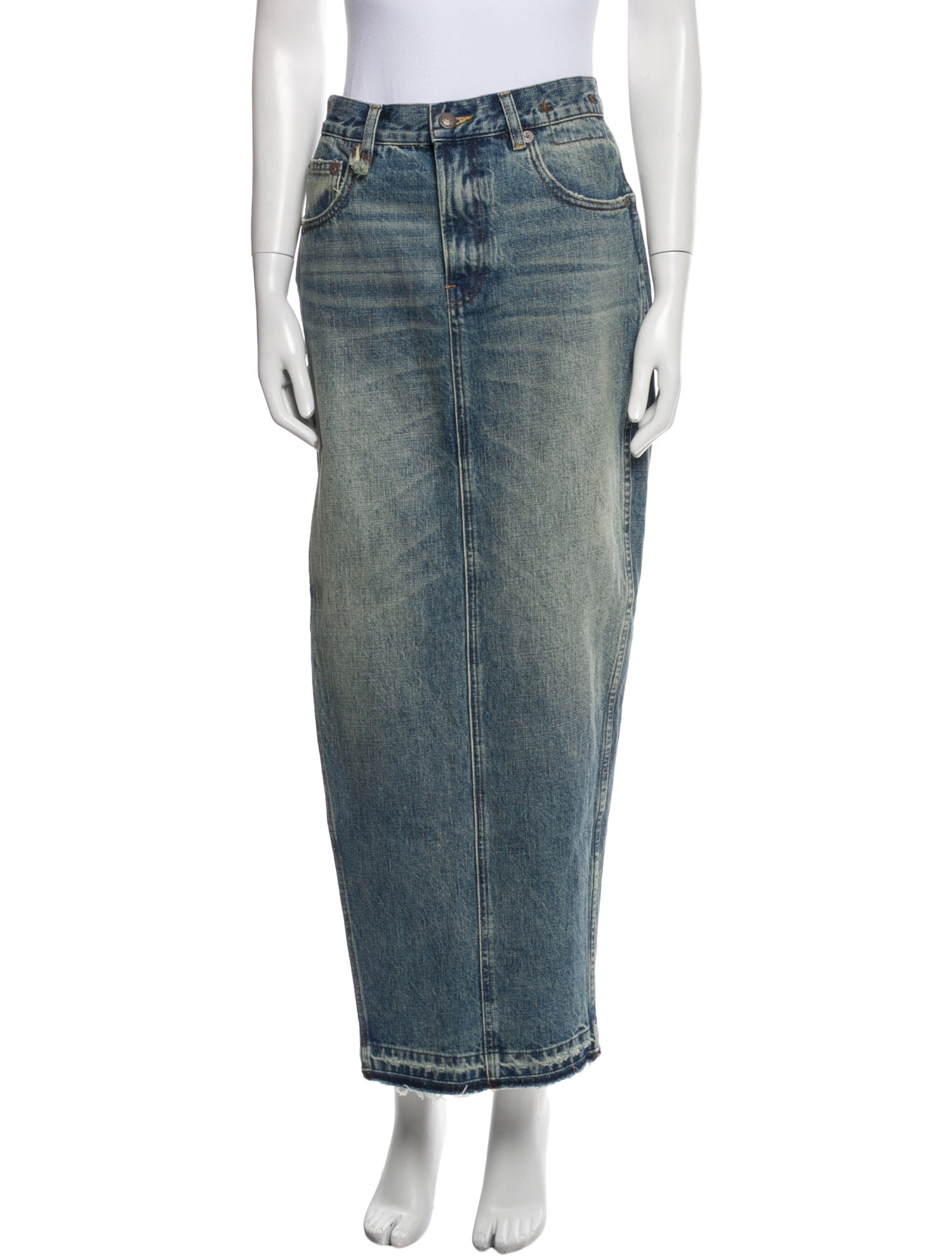 R13 Distressed Accents Midi Length Skirt w/ Tags