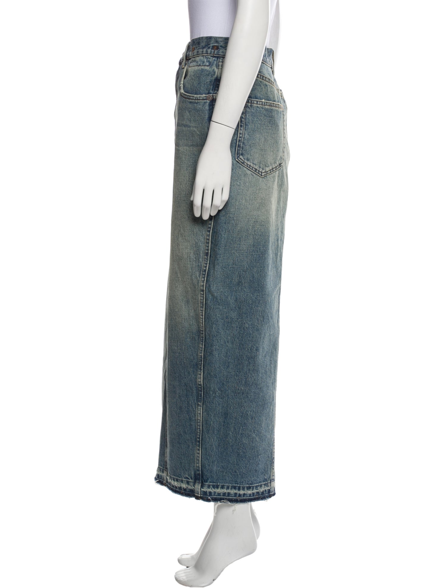 R13 Distressed Accents Midi Length Skirt w/ Tags