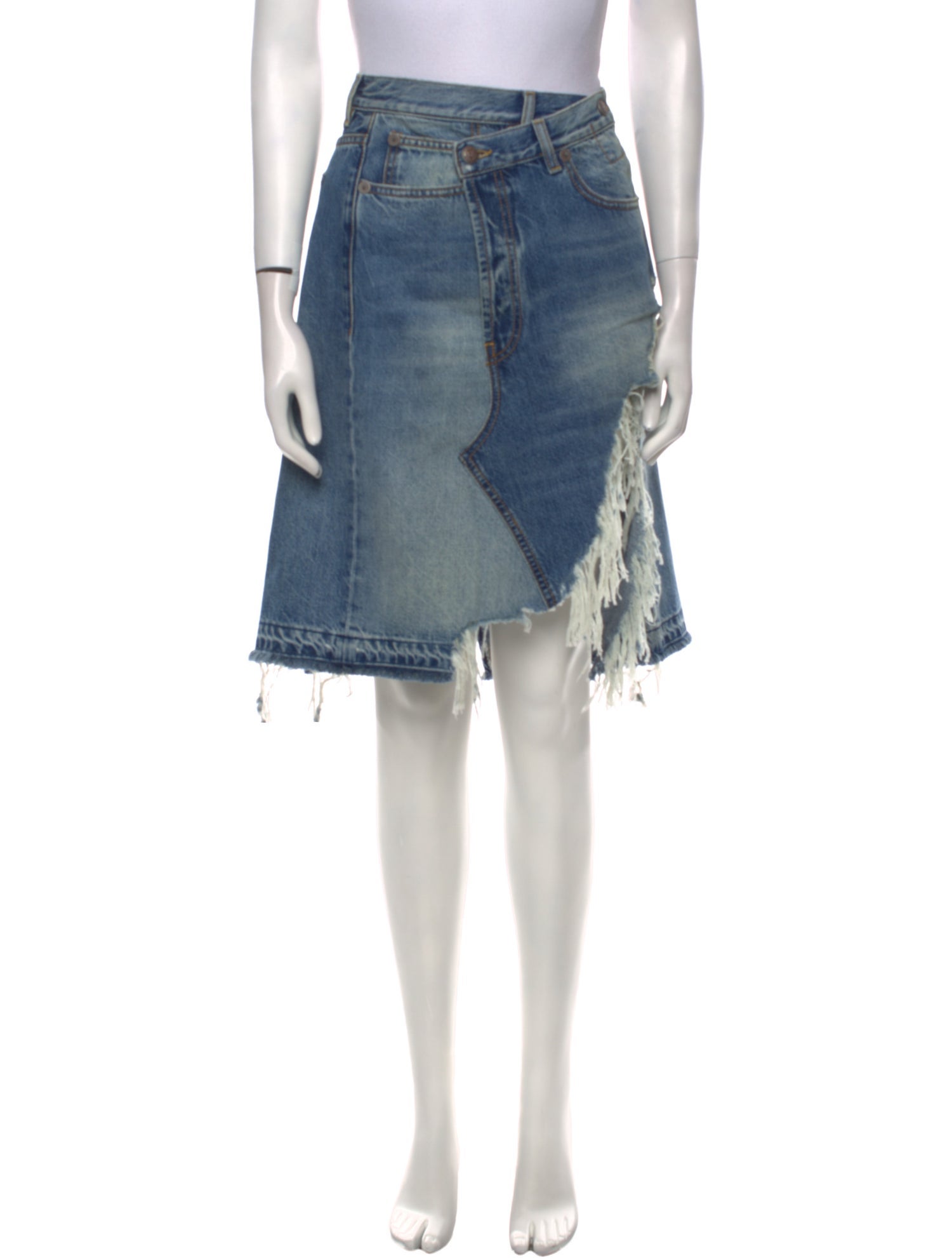 R13 Leather Knee-Length Skirt