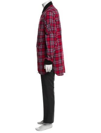 R13 Plaid Print Overcoat