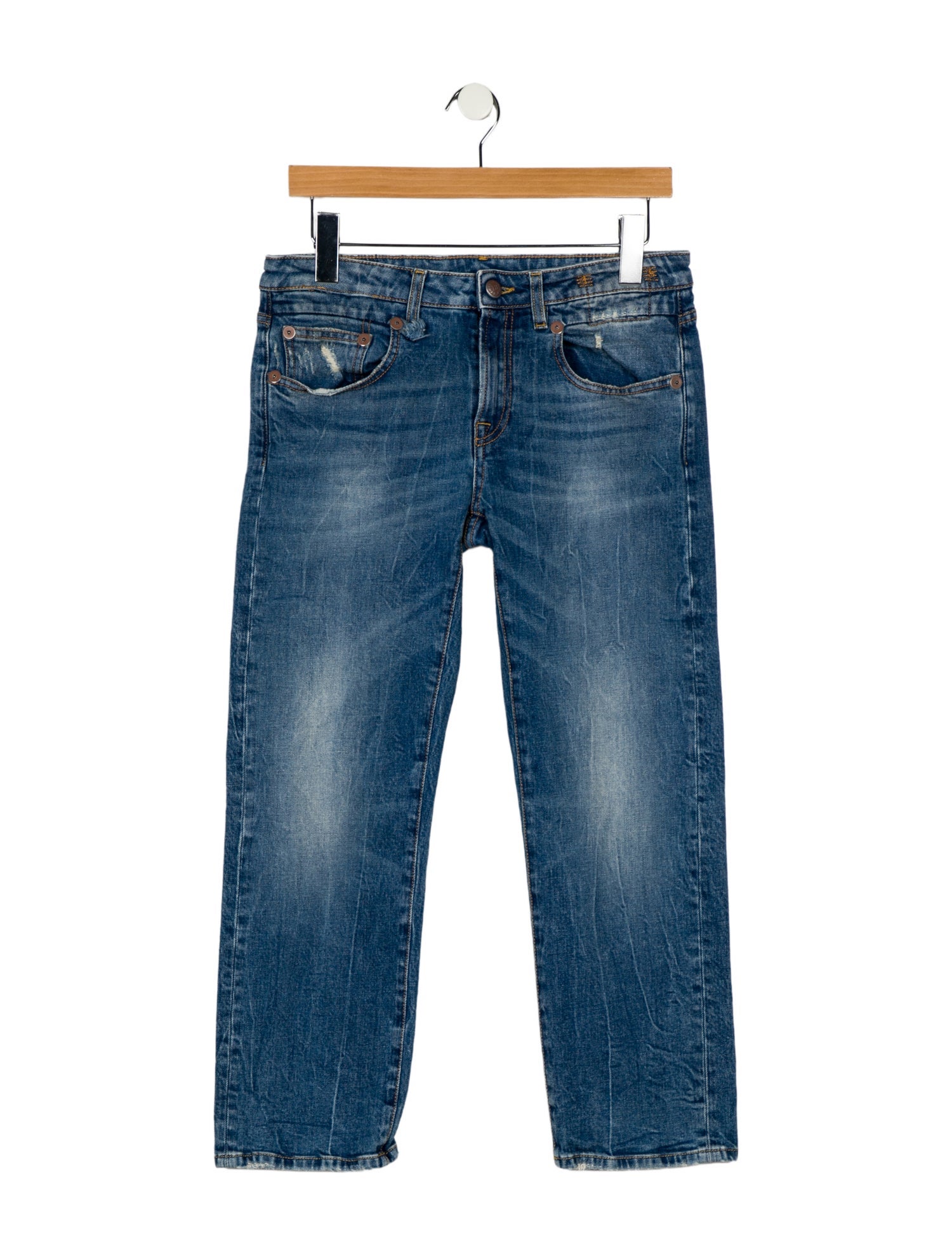R13 Mid-Rise Straight Leg Jeans