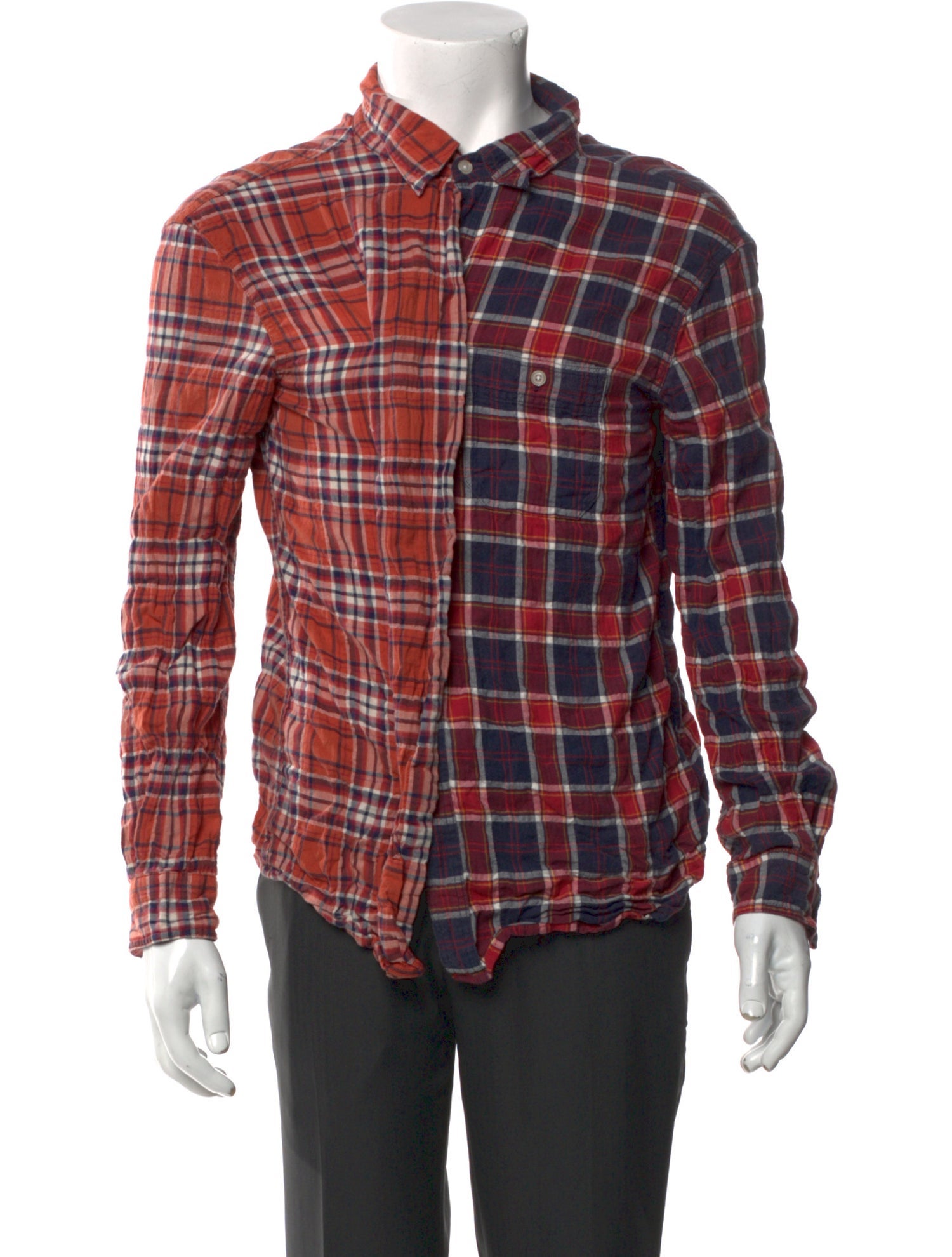 R13 Plaid Print Long Sleeve Shirt