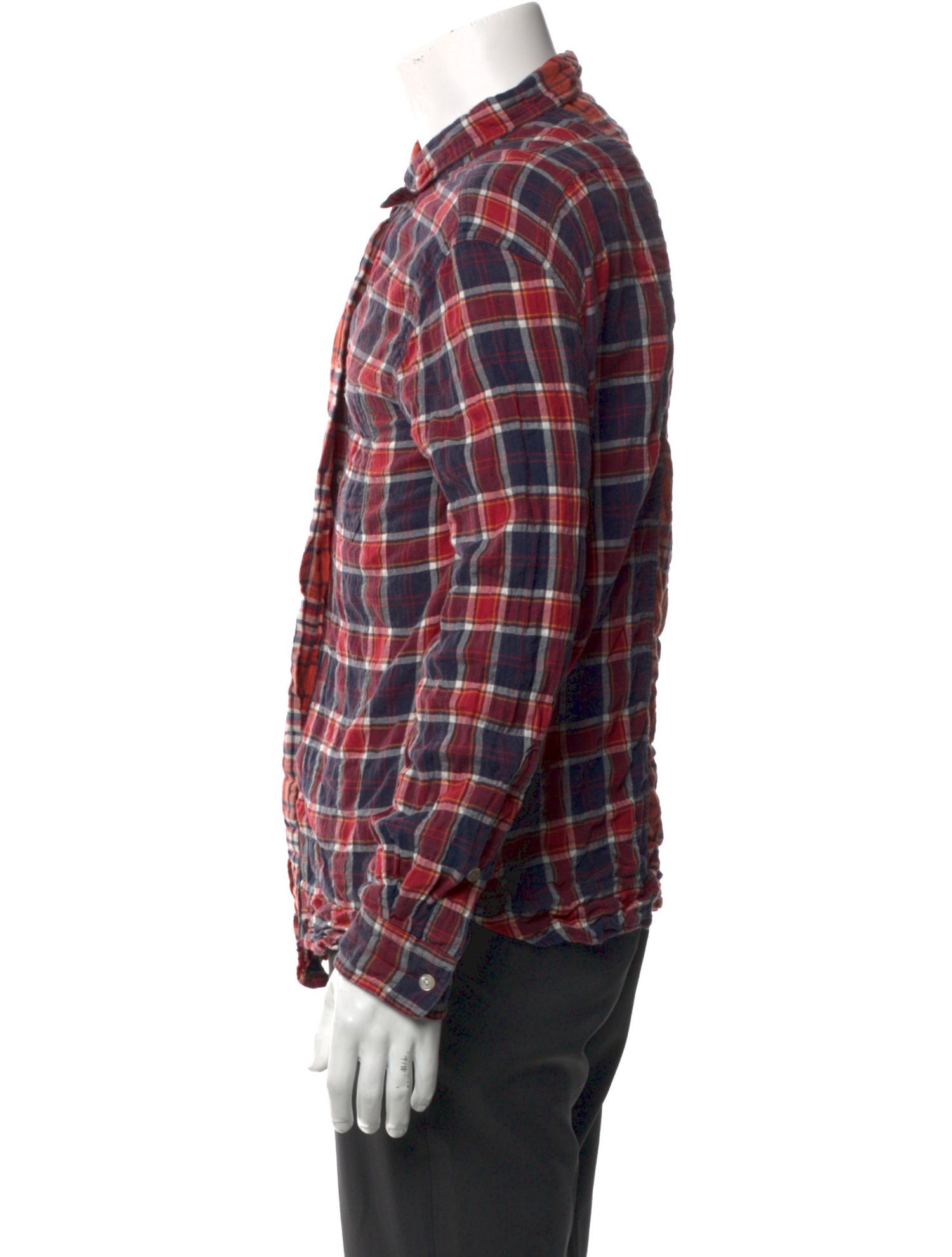R13 Plaid Print Long Sleeve Shirt