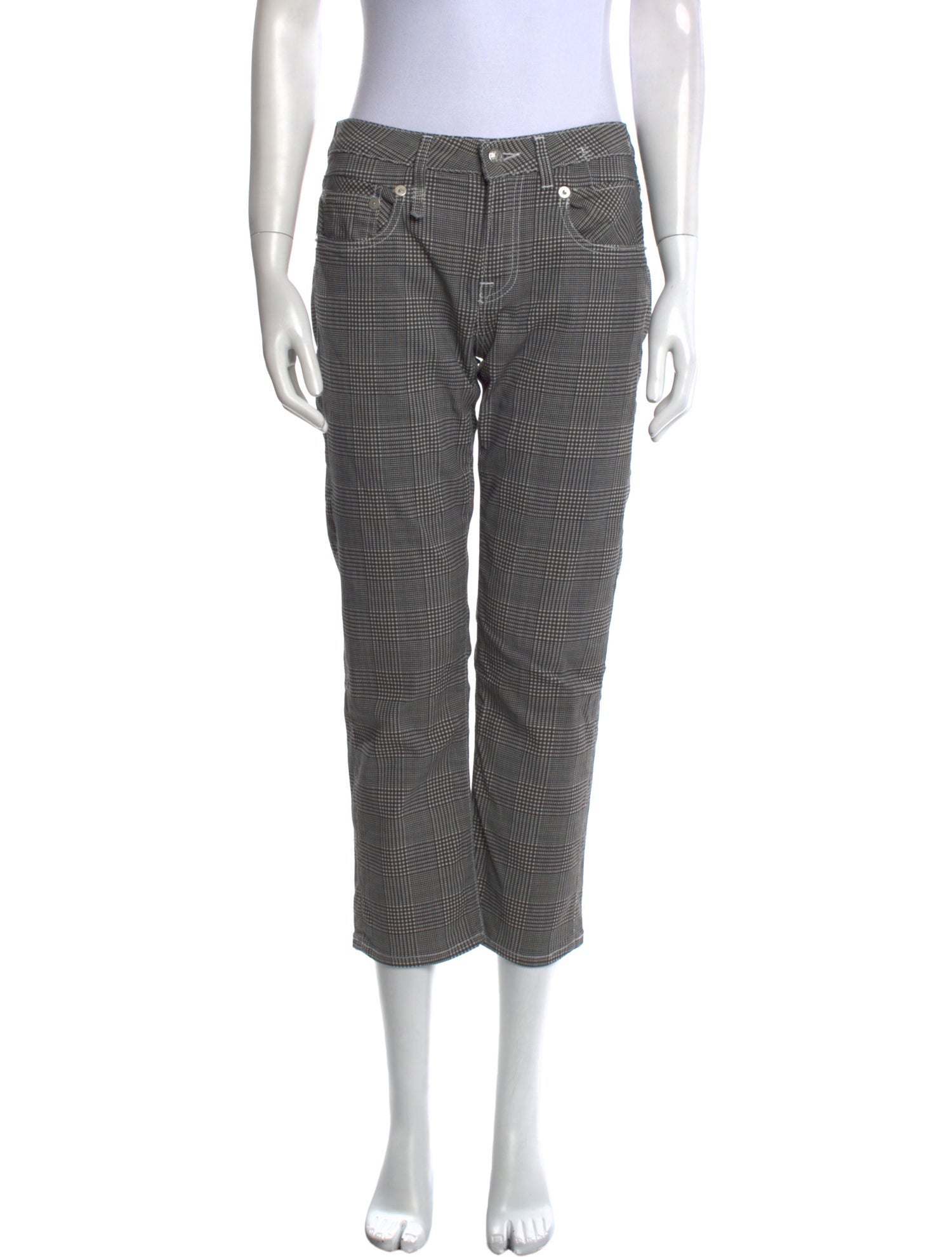 R13 Plaid Print Straight Leg Pants