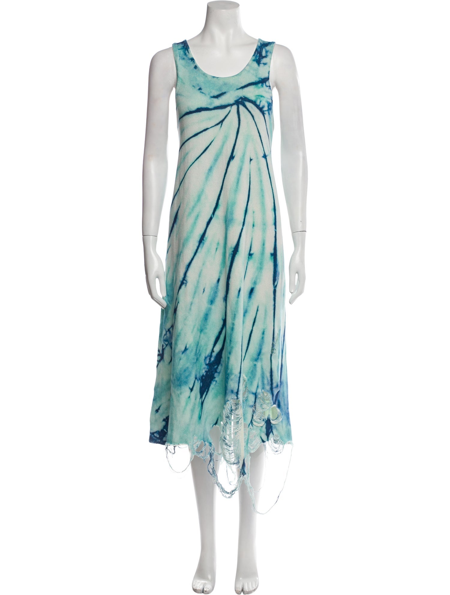 R13 Tie-Dye Print Midi Length Dress