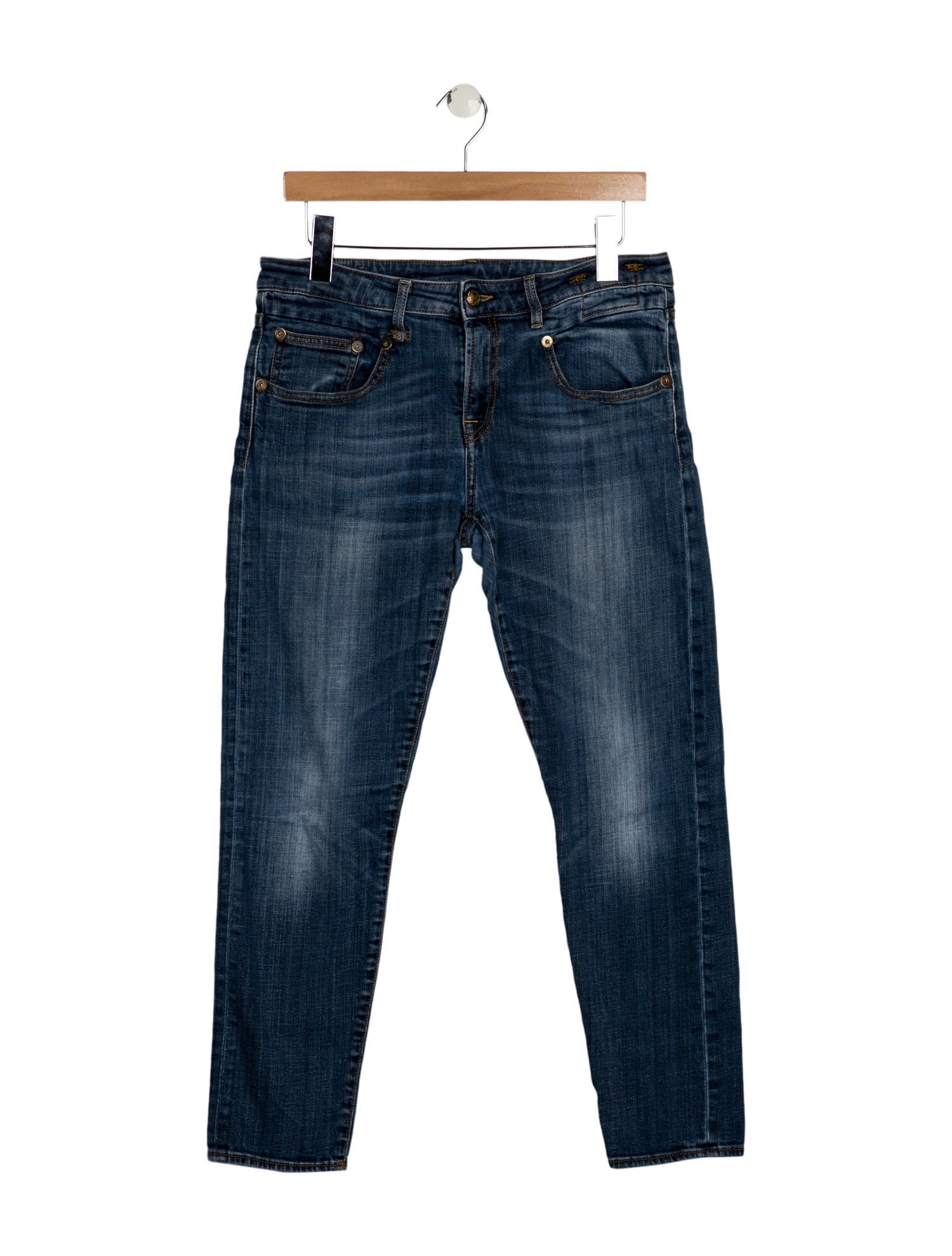 R13 Mid-Rise Straight Leg Jeans