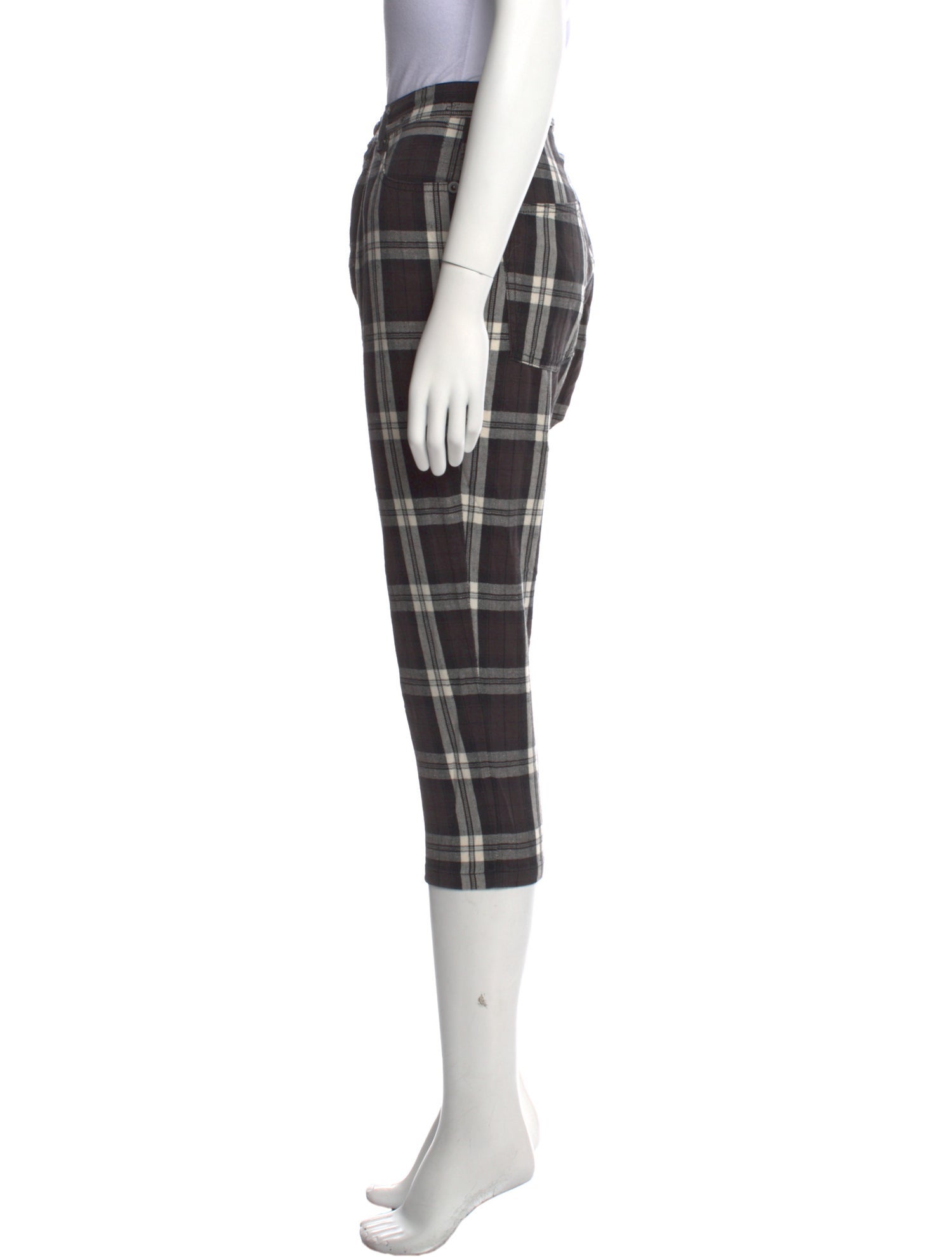 R13 Plaid Print Straight Leg Pants