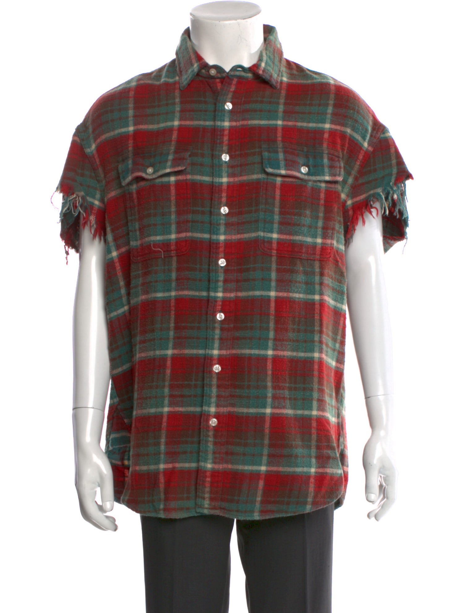 R13 Plaid Print Short Sleeve Shirt