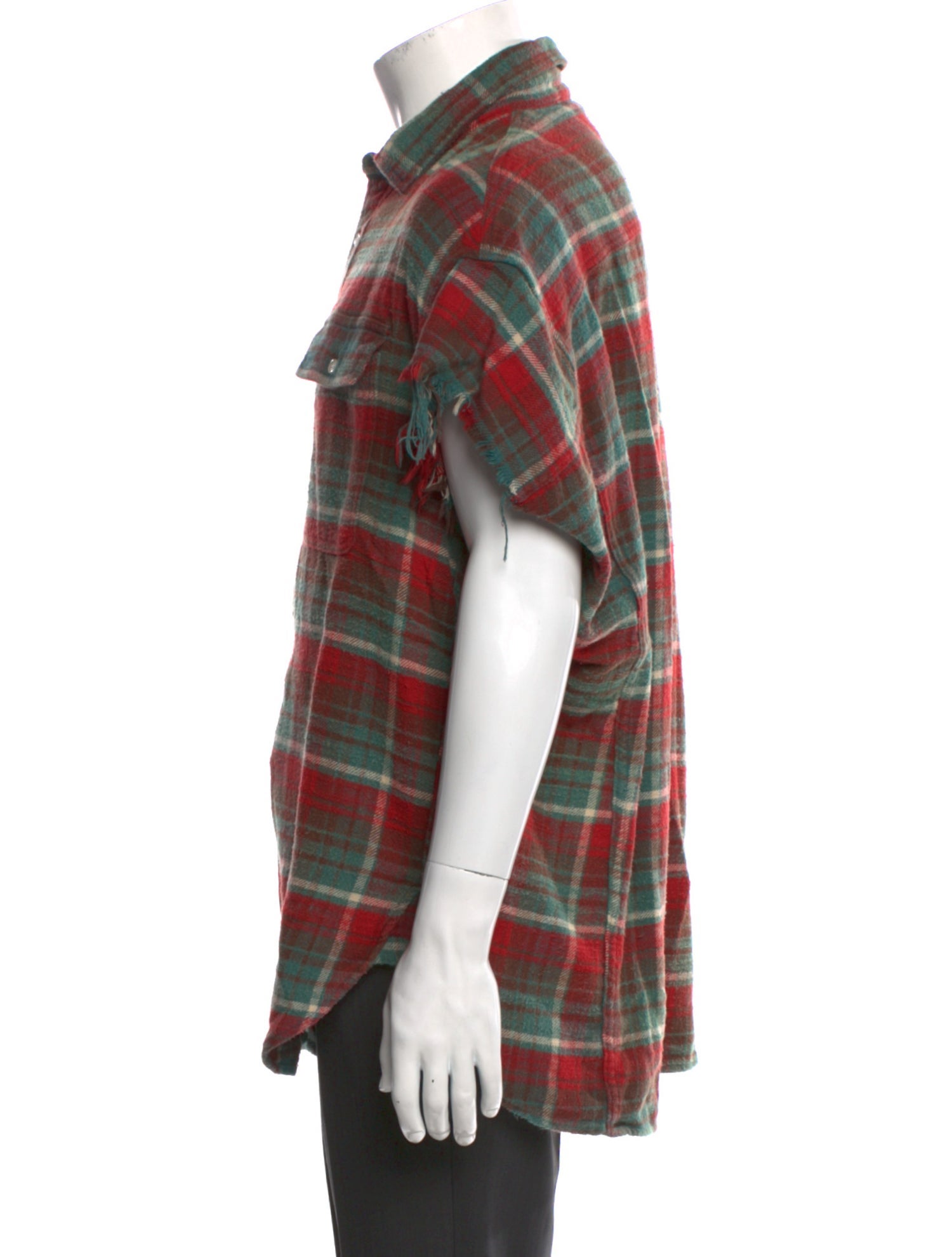 R13 Plaid Print Short Sleeve Shirt